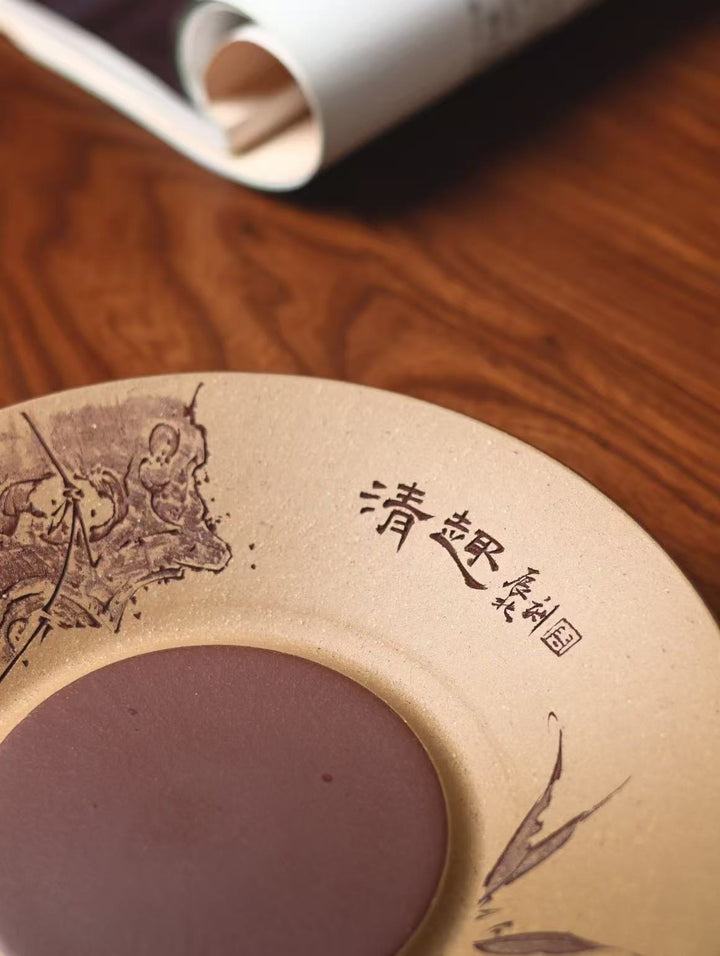 "Pure Delight" | Handcrafted Yixing Zisha Draining Tea Tray | Zen Vessel Bearing