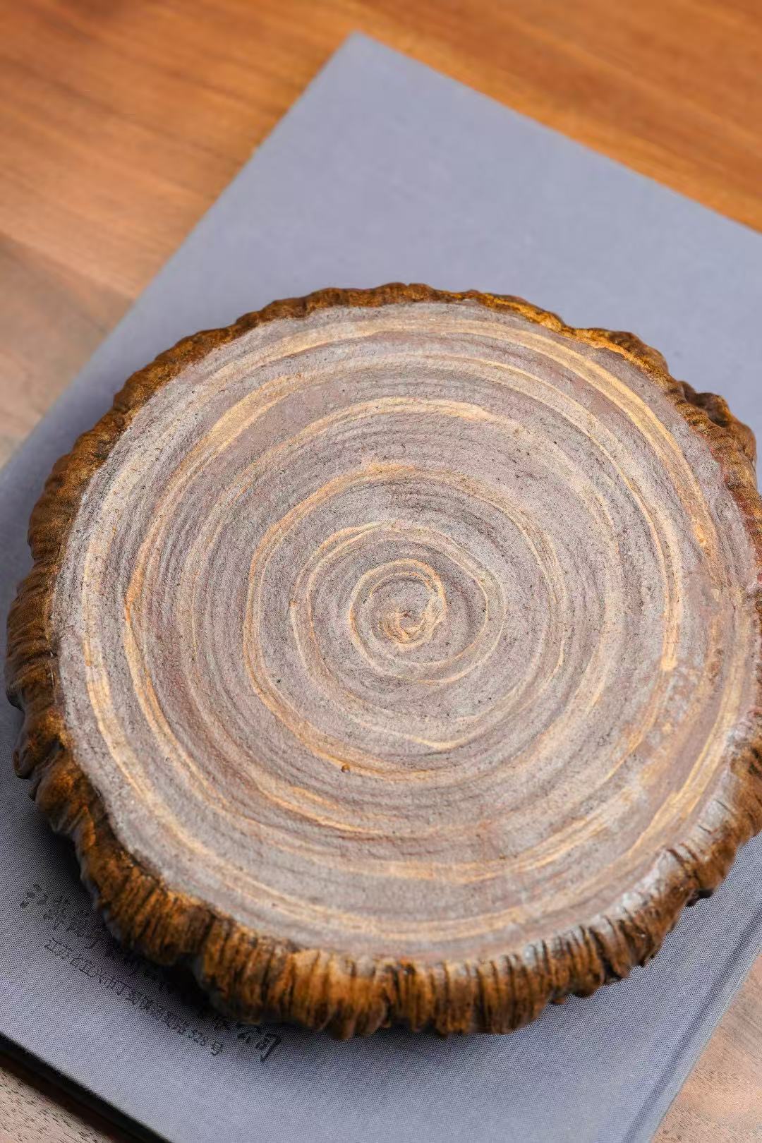 "Everything as Wished" | Handcrafted Yixing Zisha Draining Tray | Persimmon Zen Vessel Bearing