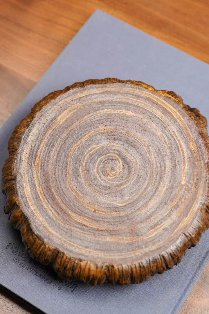 "Everything as Wished" | Handcrafted Yixing Zisha Draining Tray | Persimmon Zen Vessel Bearing