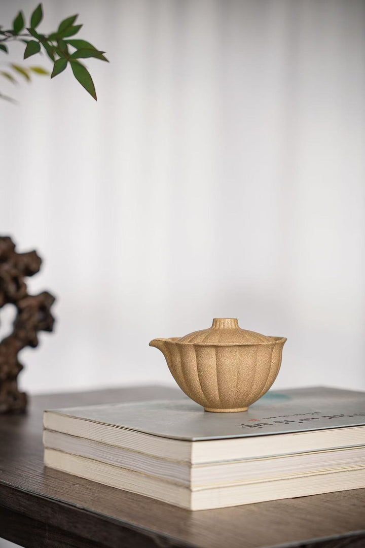 "Linghua Petal" | Handcrafted Yixing Original Duanni Gaiwan | Ribbed Design Tea Bowl (150cc)
