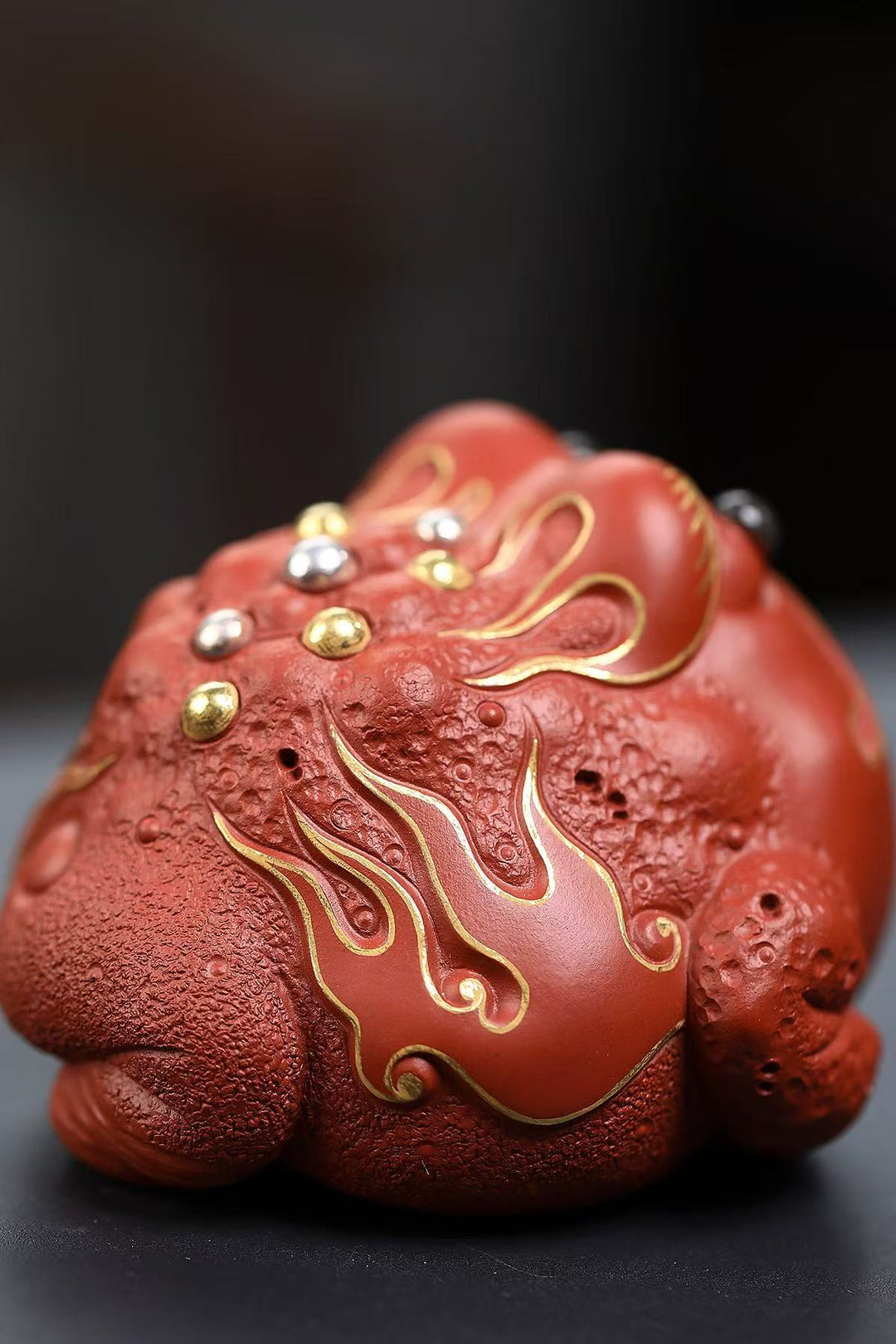 "Fortune Chan Chu" | Handcrafted Zhao Zhuang Cinnabar Clay Frog | Wealth-Attracting Zen Decor