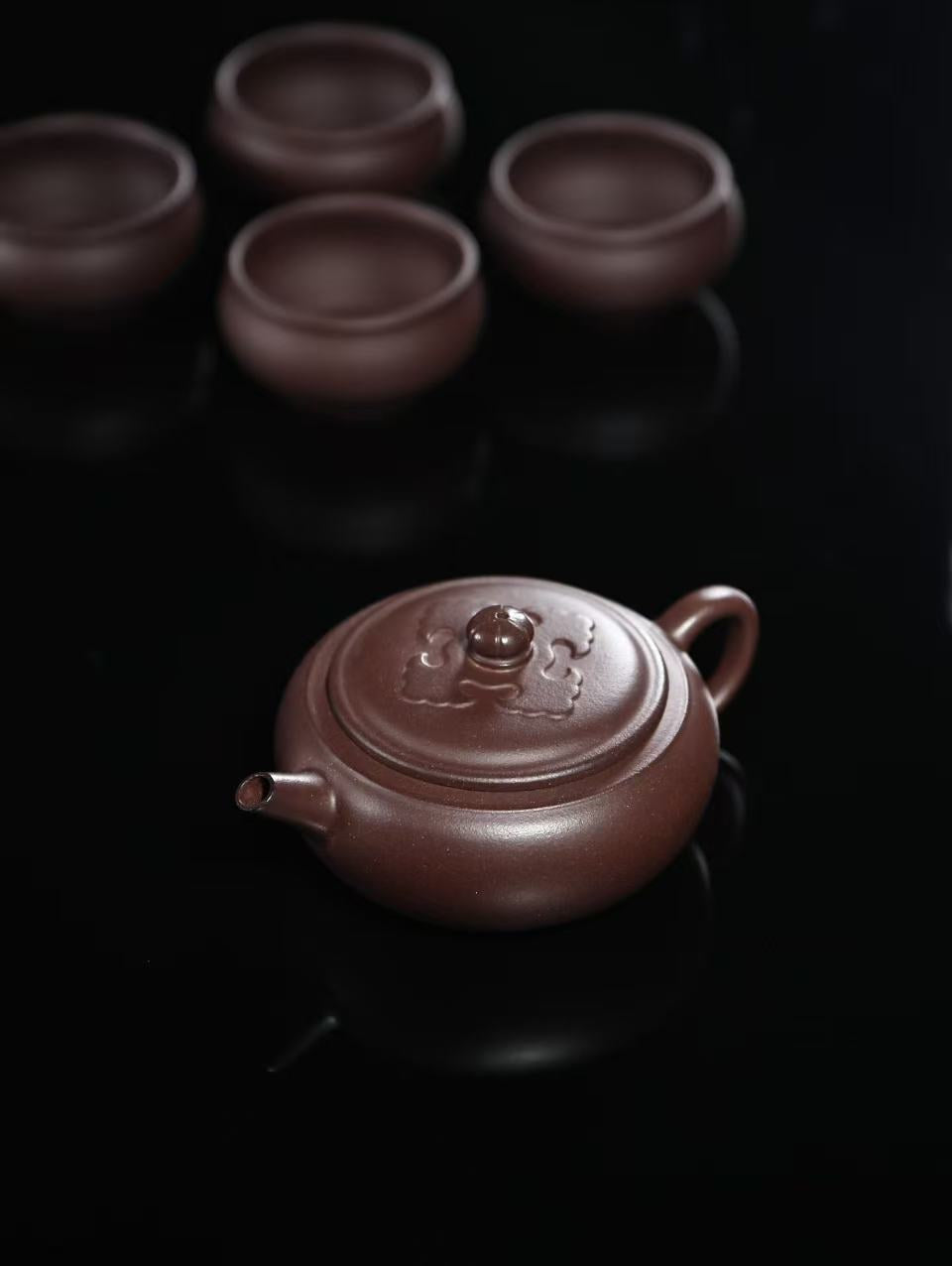 "Ruyi" Travel Tea Set | Handcrafted Yixing Zisha Teapot &amp; Cups | Portable Outdoor Brewing Set