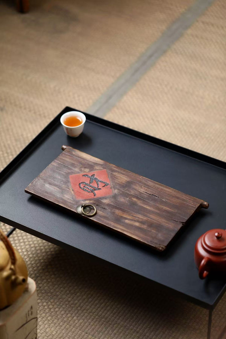 "Door of Fortune" | Handcrafted Yixing Duan Ni Dry Brew Tea Tray | Gongfu Tea Stage