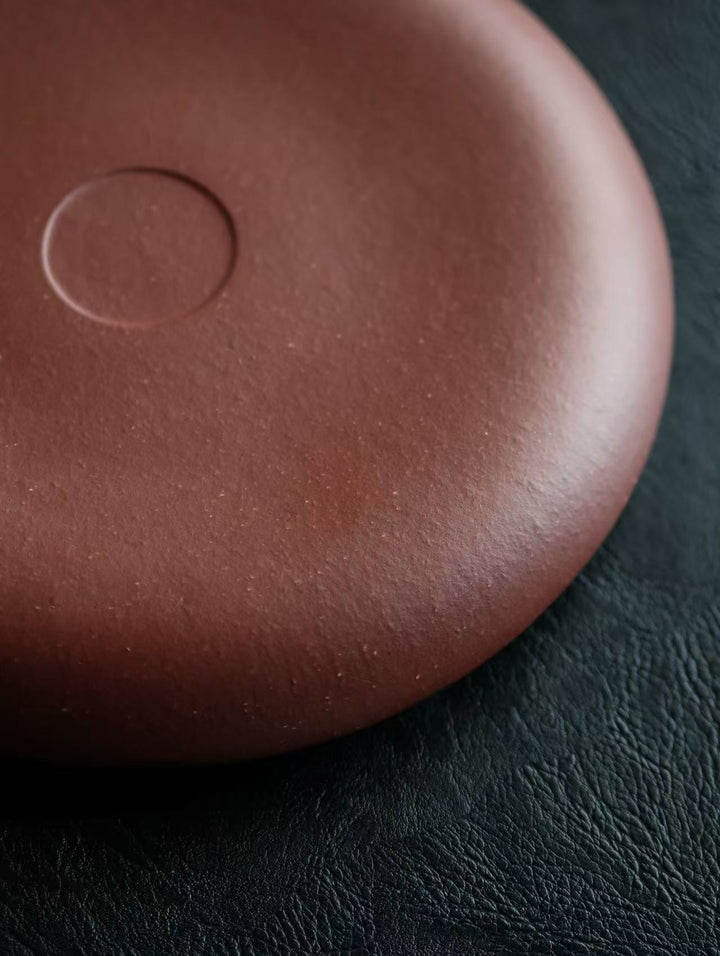 "Lotus Zen" Masterpiece | Handcrafted Yixing Purple Clay Draining Tea Tray | Premium Gongfu Tea Vessel Bearing