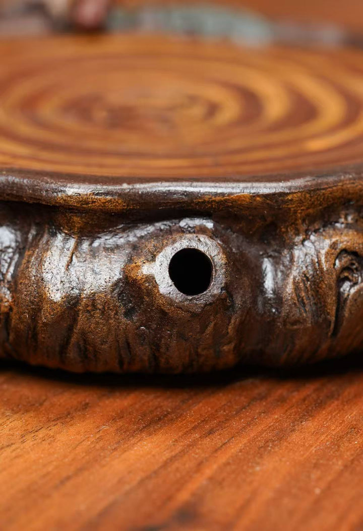 "Everything as Wished" | Handcrafted Yixing Zisha Draining Tray | Persimmon Zen Vessel Bearing