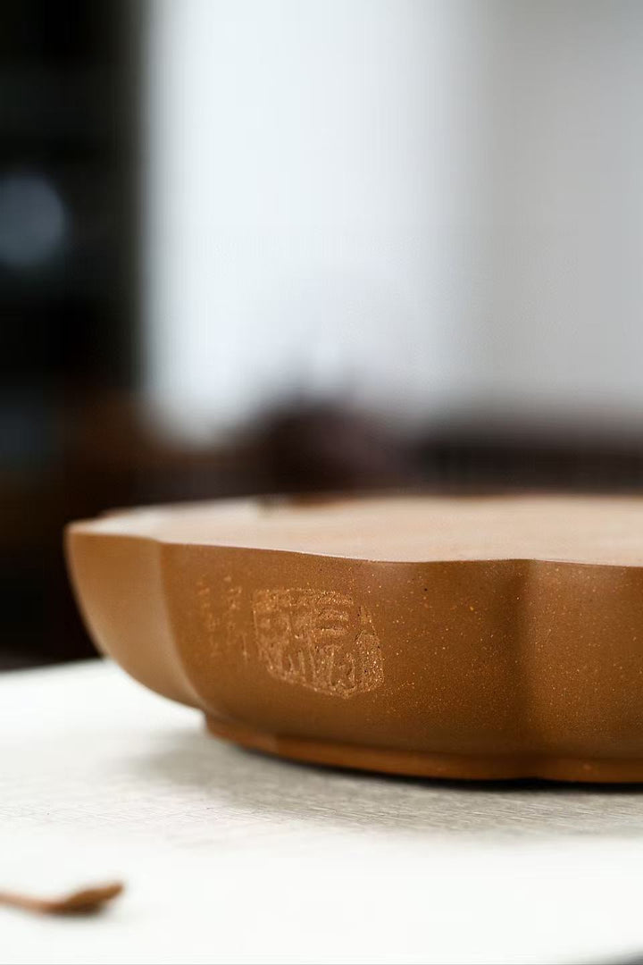 "Seven Bowls of Tea" | Handcrafted Aged Duan Ni Dry Brew Stage | Calligraphy Zen Tea Tray