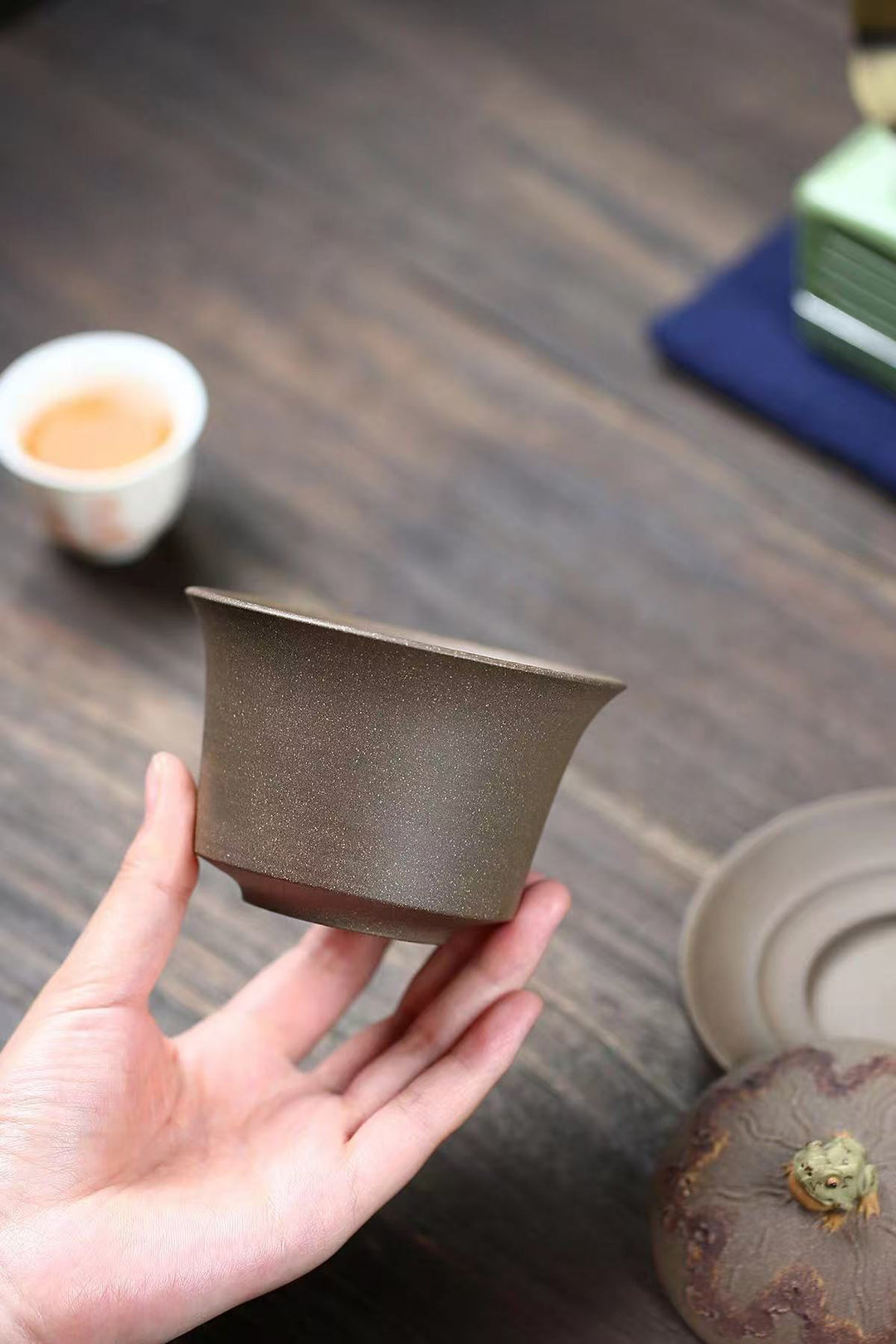 "Zen Listening" | Handcrafted Yixing Qingduan Ni Gaiwan | Sky-Gazing Frog Tea Bowl (180cc)