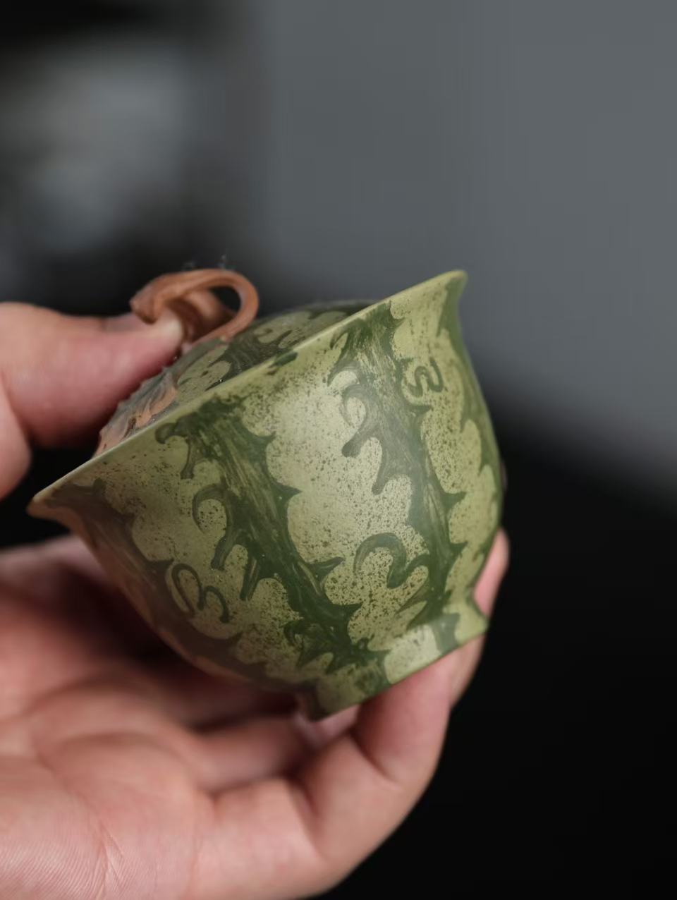 "Summer Watermelon" | Handcrafted Yixing Zisha Gaiwan | Bio-mimetic Thin-Walled Tea Bowl (100cc)