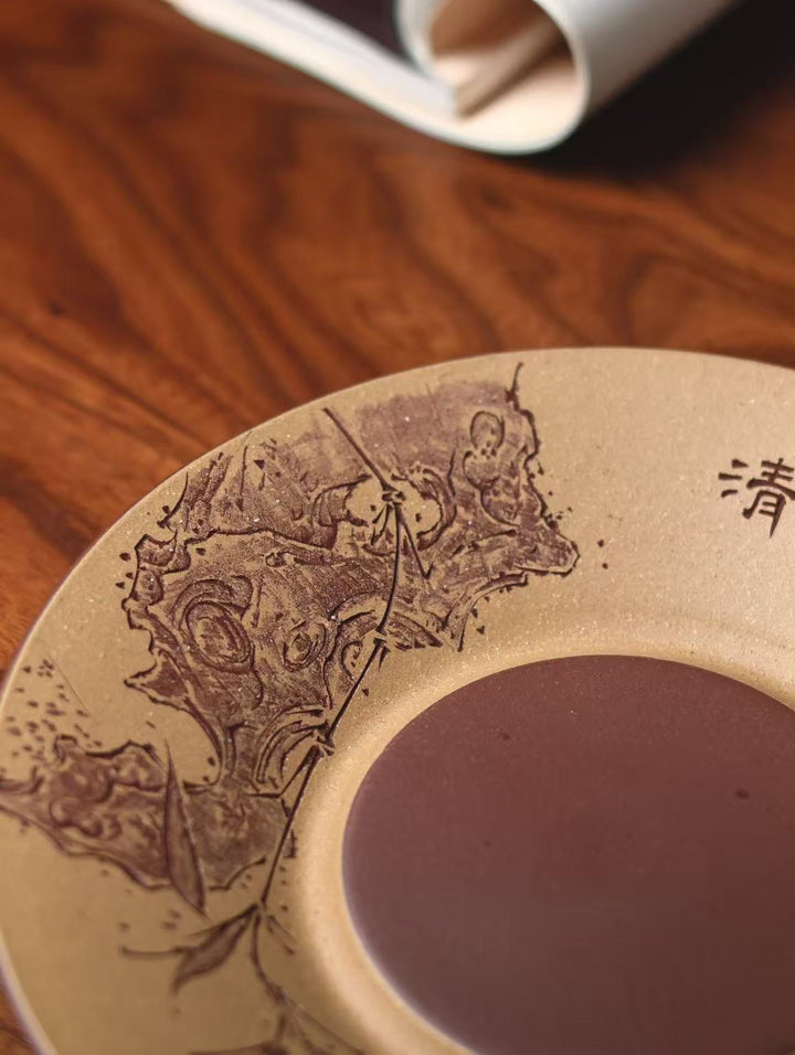 "Pure Delight" | Handcrafted Yixing Zisha Draining Tea Tray | Zen Vessel Bearing