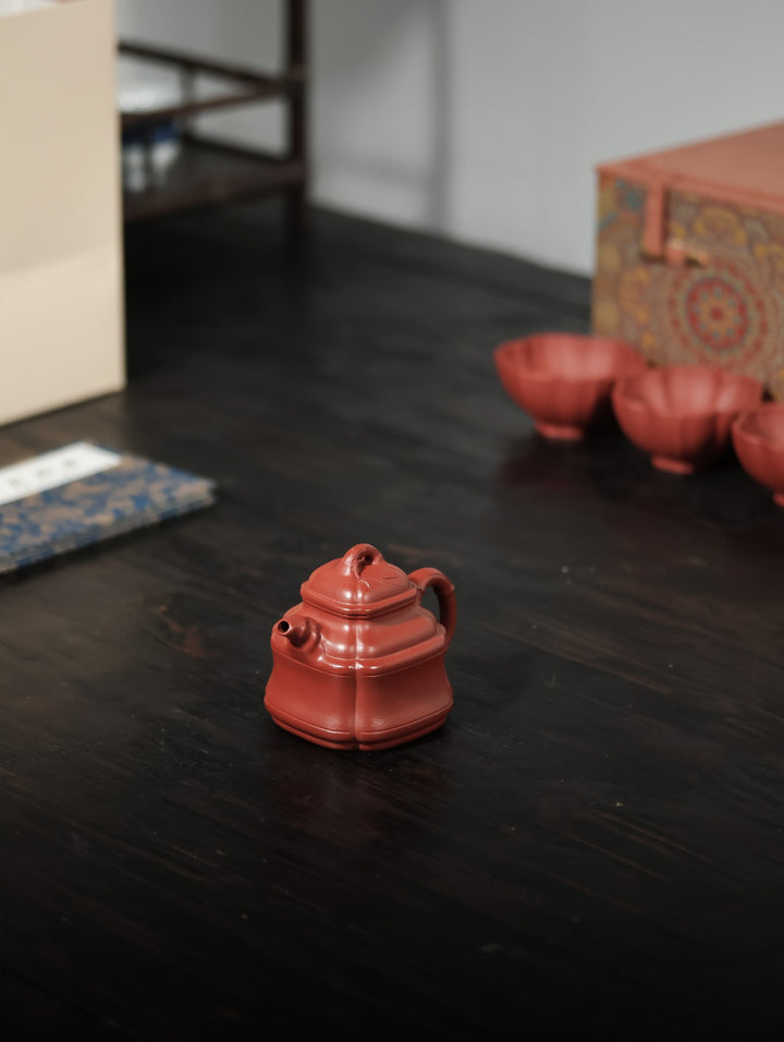 "Sifang Zhuding" | Handcrafted Premium Zhu Ni Teapot Set | Ancient Bamboo Ding &amp; Ribbed Design