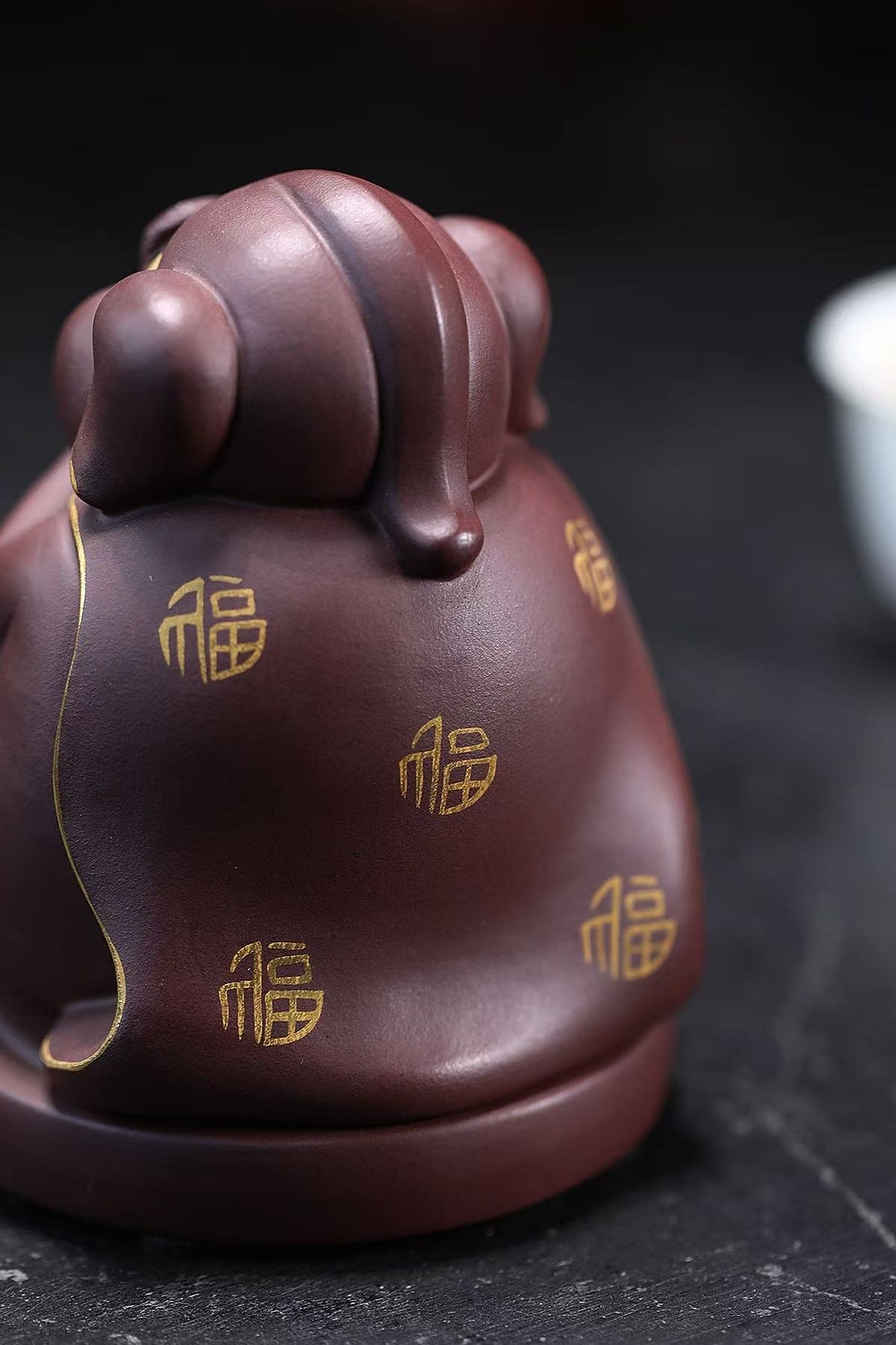 "Tianpeng Yuan Shu" | Handcrafted Aged Purple Clay Zen Pig Figurine | Premium Yixing Zisha Tea Pet