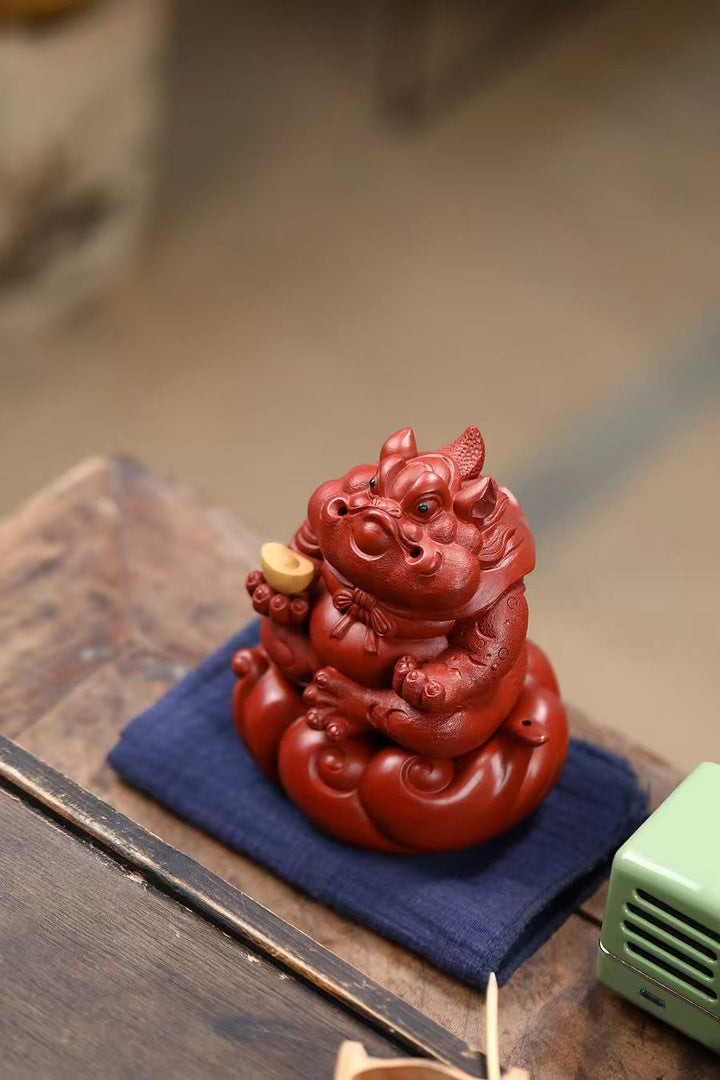 "Great Authority" | Handcrafted Dahongpao Clay Fortune Toad | Masterpiece Wealth Mascot