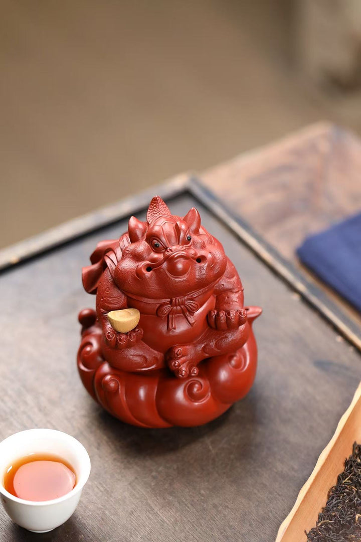 "Great Authority" | Handcrafted Dahongpao Clay Fortune Toad | Masterpiece Wealth Mascot