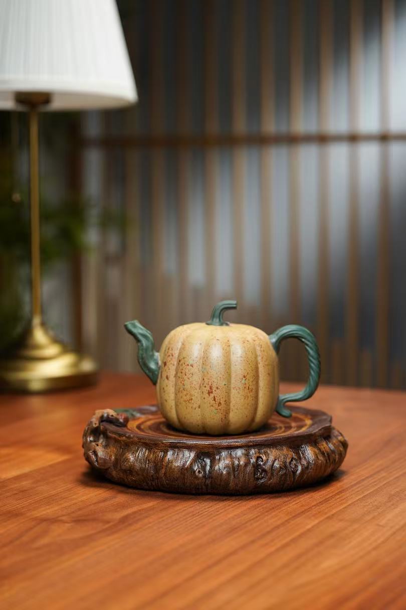 "Everything as Wished" | Handcrafted Yixing Zisha Draining Tray | Persimmon Zen Vessel Bearing