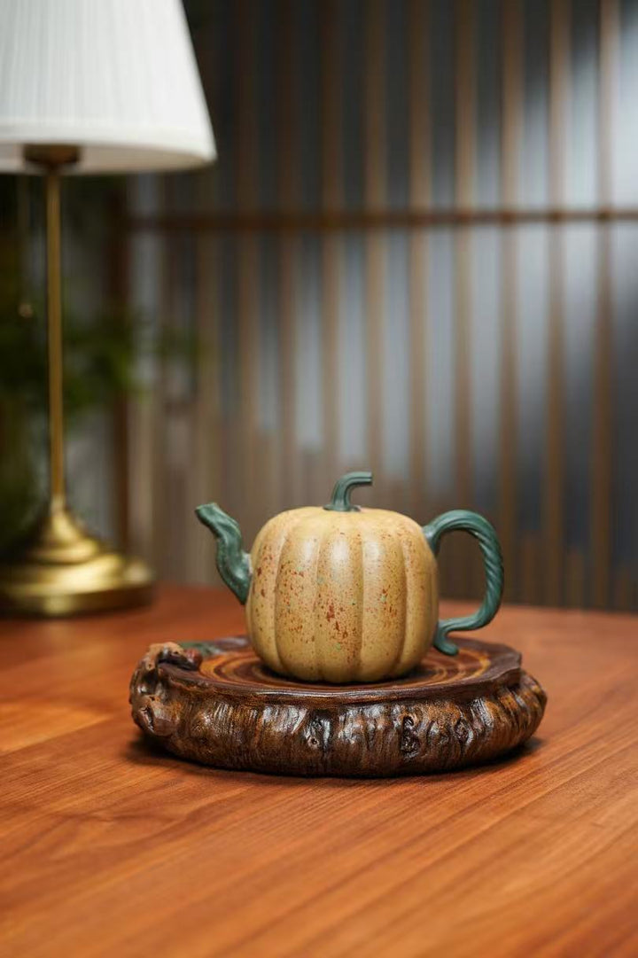 "Everything as Wished" | Handcrafted Yixing Zisha Draining Tray | Persimmon Zen Vessel Bearing
