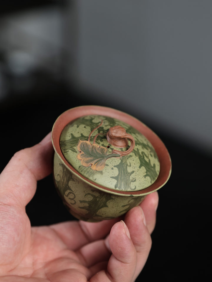 "Summer Watermelon" | Handcrafted Yixing Zisha Gaiwan | Bio-mimetic Thin-Walled Tea Bowl (100cc)
