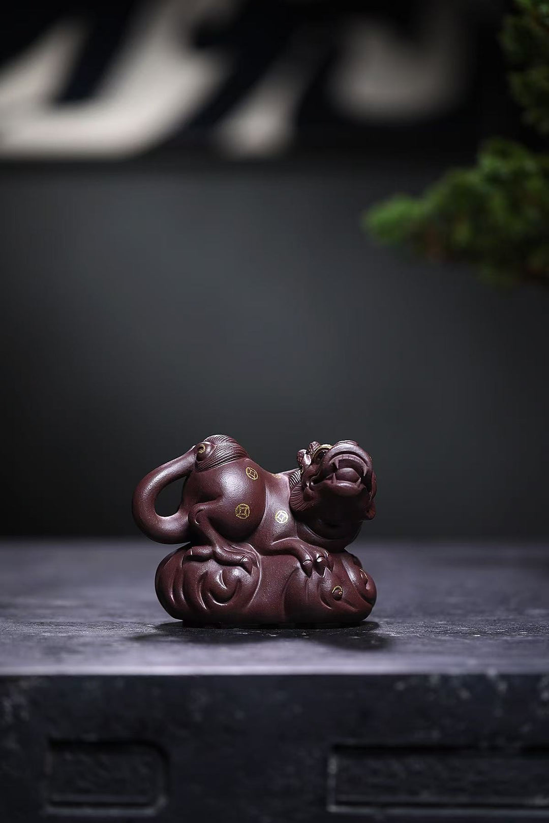 "Auspicious Cloud Pi Xiu" | Handcrafted Raw Old Purple Clay Mascot | Wealth-Attracting Guardian
