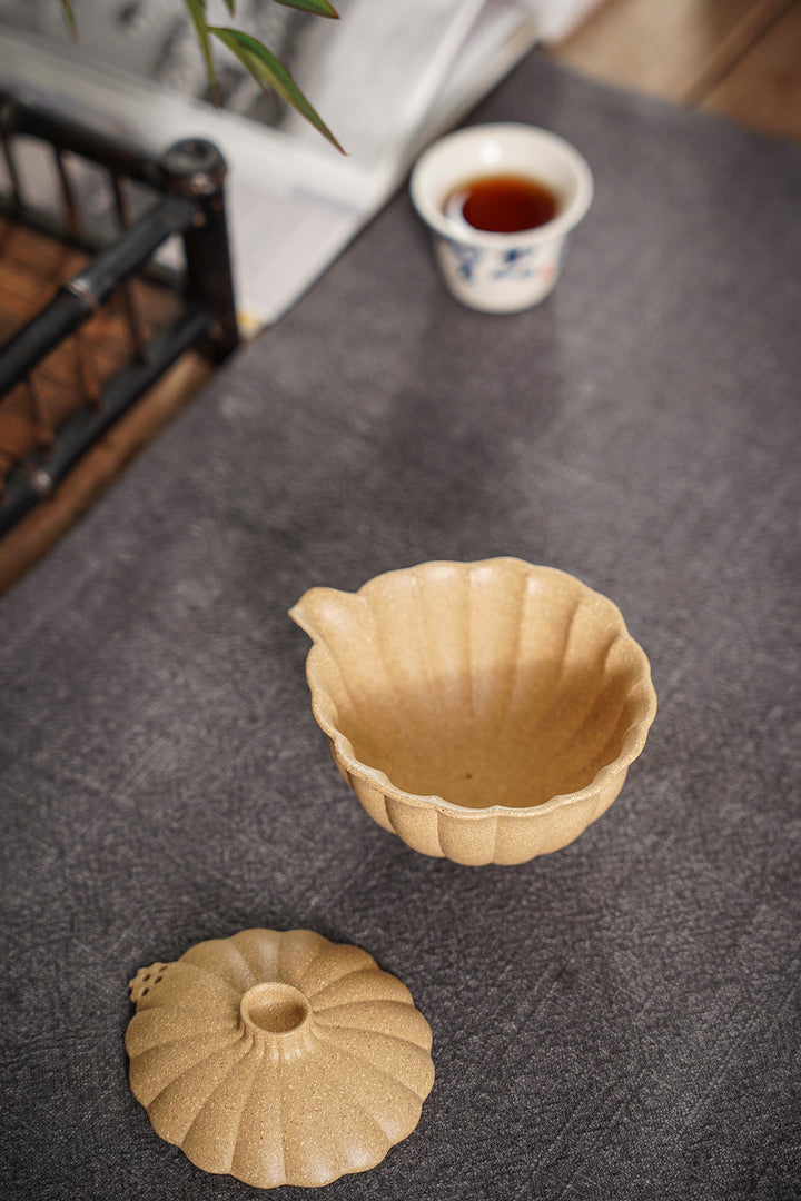 "Linghua Petal" | Handcrafted Yixing Original Duanni Gaiwan | Ribbed Design Tea Bowl (150cc)