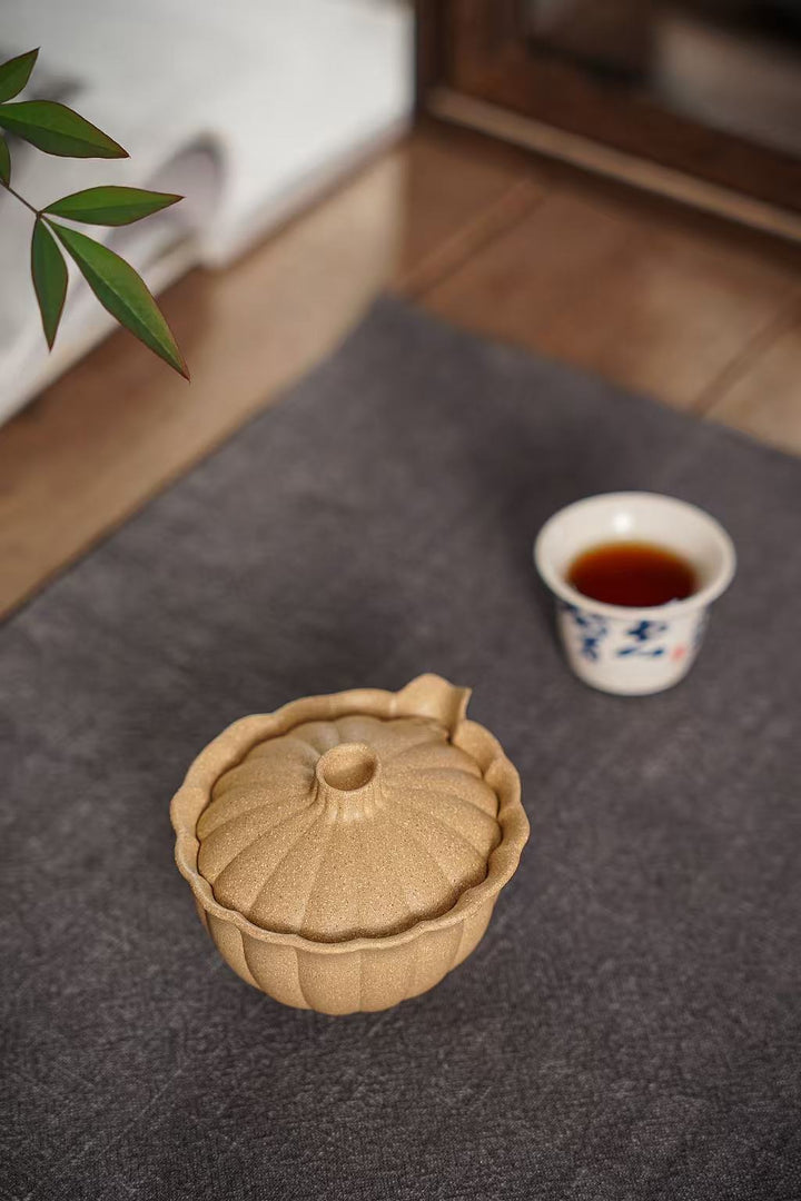 "Linghua Petal" | Handcrafted Yixing Original Duanni Gaiwan | Ribbed Design Tea Bowl (150cc)