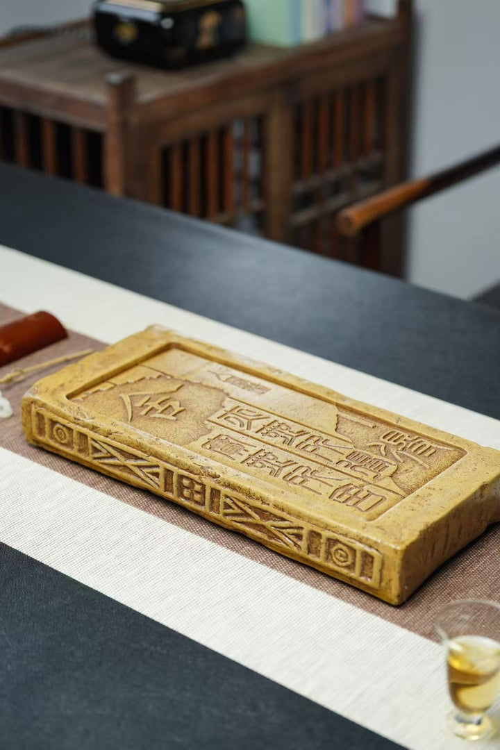 Rectangular "Shedé" | Handcrafted Yixing Zisha Dry Brew Stage | Wisdom of Zen Tea Tray