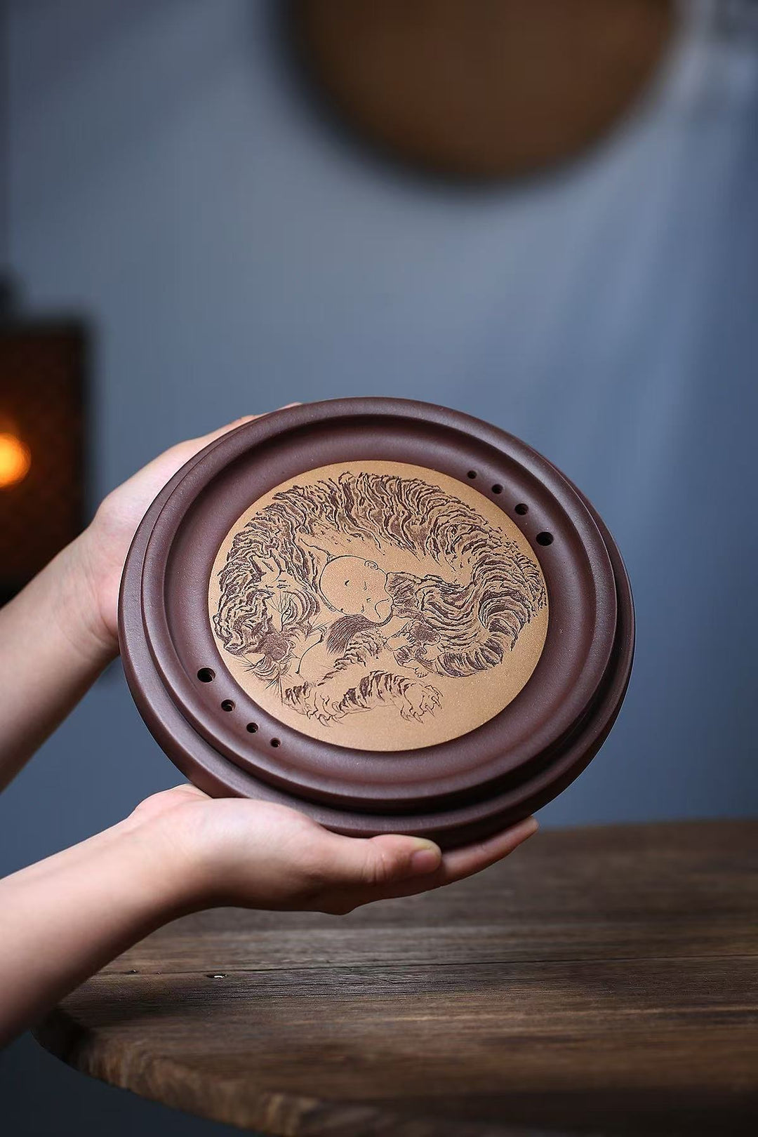 "Xingyue" Master Tea Set | Handcrafted Golden Duan Clay Teapot &amp; Tray | Signed by Master Zhou Lihua