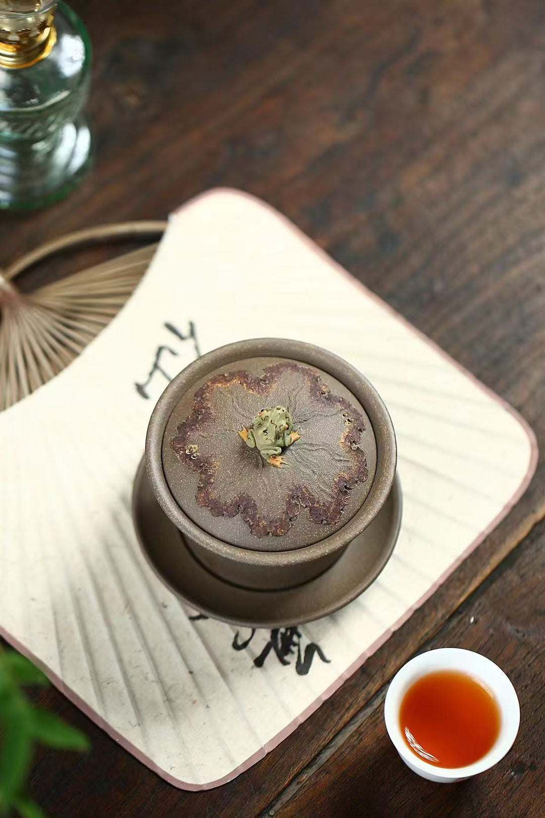 "Zen Listening" | Handcrafted Yixing Qingduan Ni Gaiwan | Sky-Gazing Frog Tea Bowl (180cc)
