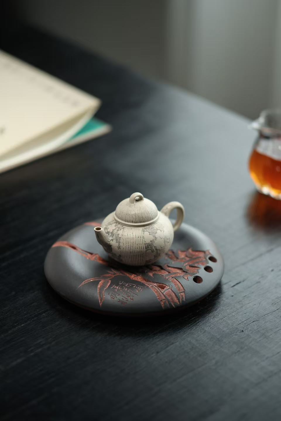"Bamboo Growth" | Handcrafted Yixing Zisha Draining Hu Cheng | Zen Vessel Bearing