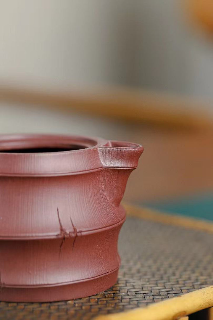 "Elegant Bamboo" | Handcrafted Yixing Zisha Gong Dao Cups (Pair of 2)