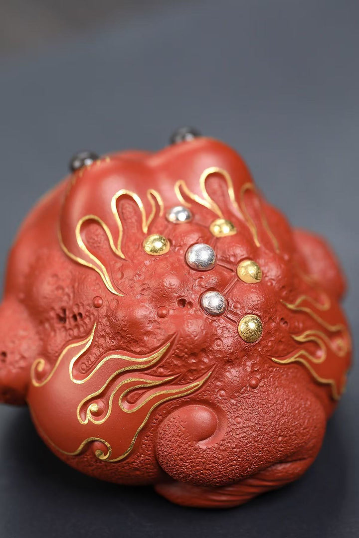 "Fortune Chan Chu" | Handcrafted Zhao Zhuang Cinnabar Clay Frog | Wealth-Attracting Zen Decor