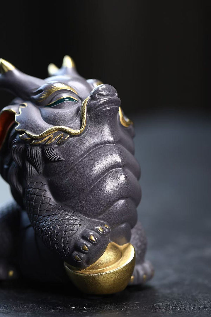 "Auspicious Trio" | Gray Zisha Mythical Beast Set (3 Pieces)