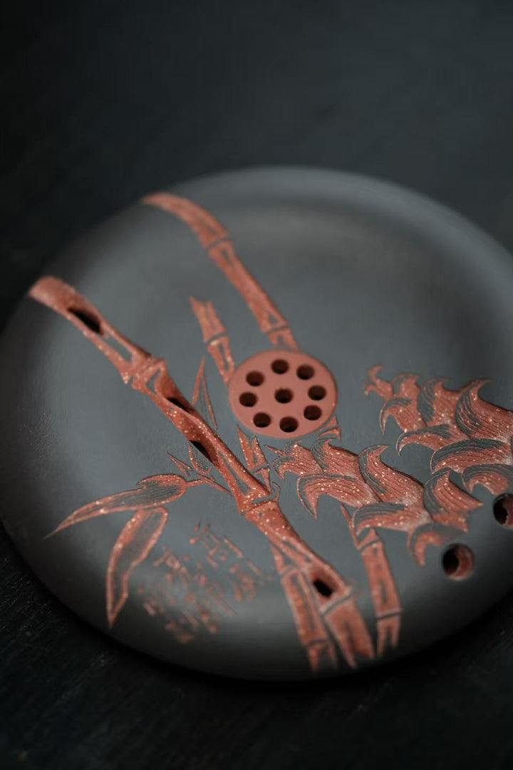 "Bamboo Growth" | Handcrafted Yixing Zisha Draining Hu Cheng | Zen Vessel Bearing