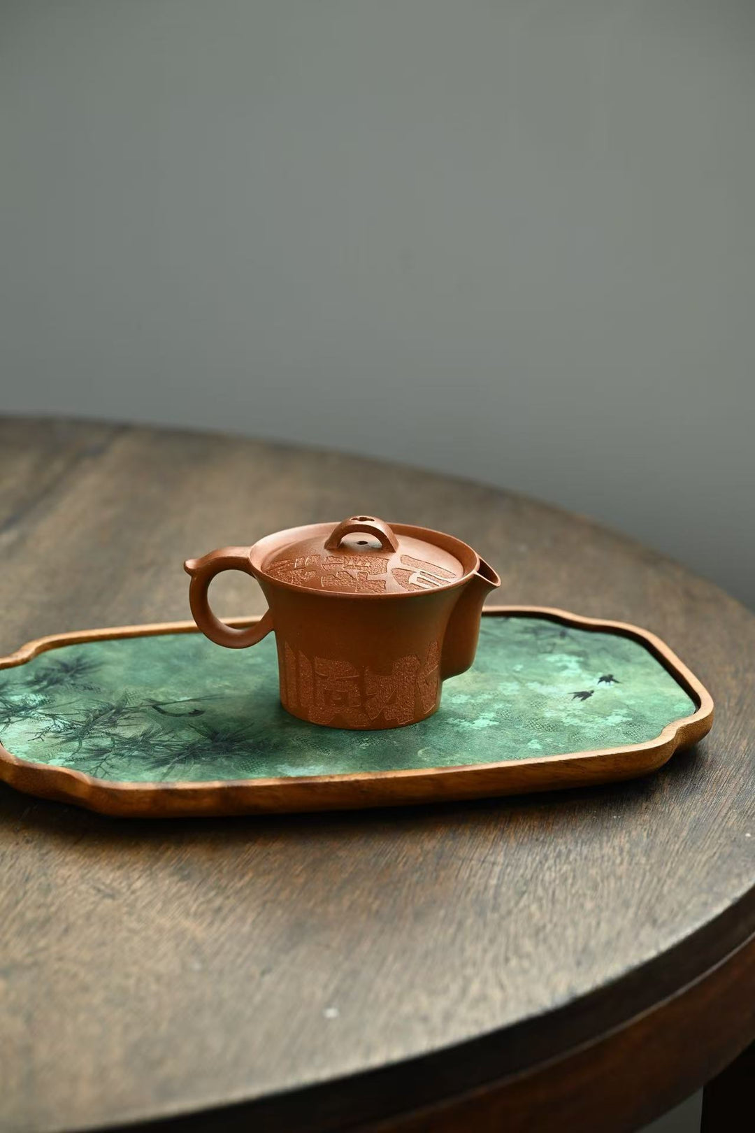 "Caishen" Fortune Gaiwan | Handcrafted Yixing Jiangpo Ni Tea Bowl | Lucky Calligraphy (150cc)