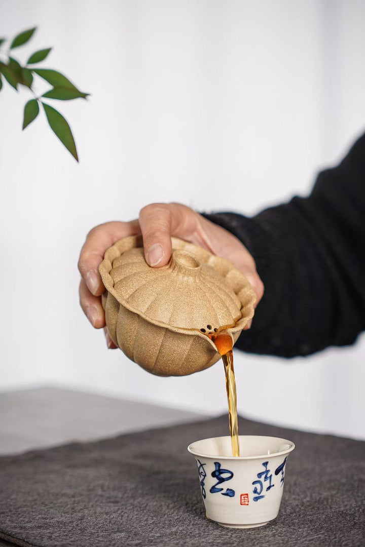 "Linghua Petal" | Handcrafted Yixing Original Duanni Gaiwan | Ribbed Design Tea Bowl (150cc)