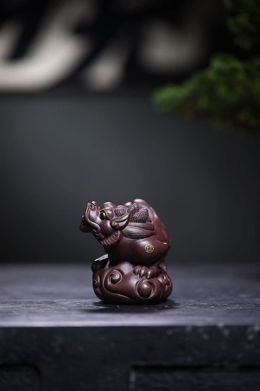 "Auspicious Cloud Pi Xiu" | Handcrafted Raw Old Purple Clay Mascot | Wealth-Attracting Guardian