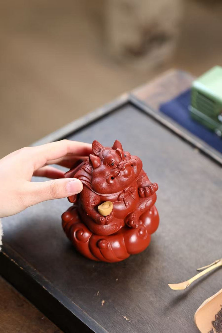 "Great Authority" | Handcrafted Dahongpao Clay Fortune Toad | Masterpiece Wealth Mascot