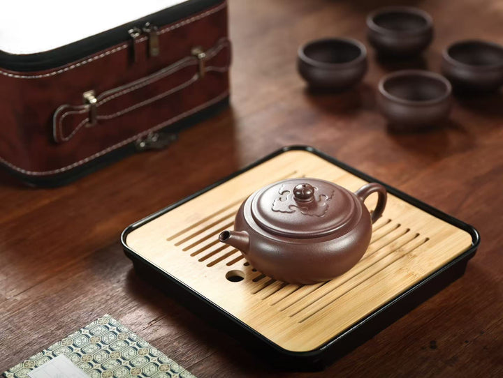 "Ruyi" Travel Tea Set | Handcrafted Yixing Zisha Teapot &amp; Cups | Portable Outdoor Brewing Set