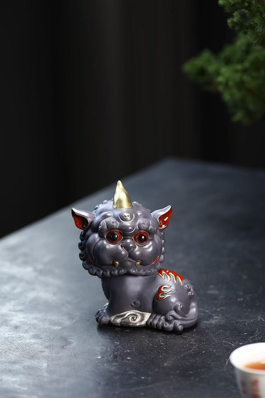 "Auspicious Trio" | Gray Zisha Mythical Beast Set (3 Pieces)