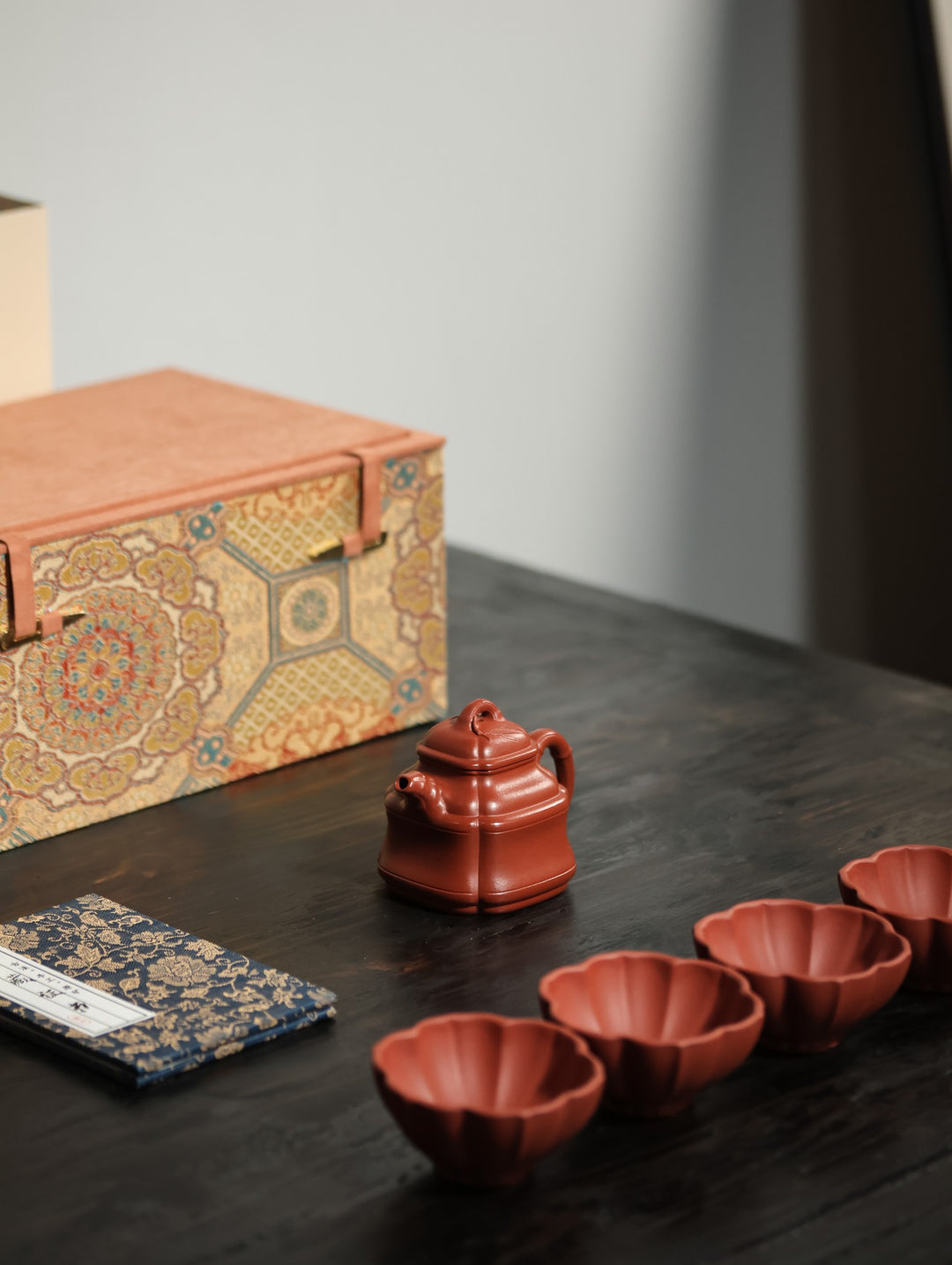 "Sifang Zhuding" | Handcrafted Premium Zhu Ni Teapot Set | Ancient Bamboo Ding &amp; Ribbed Design