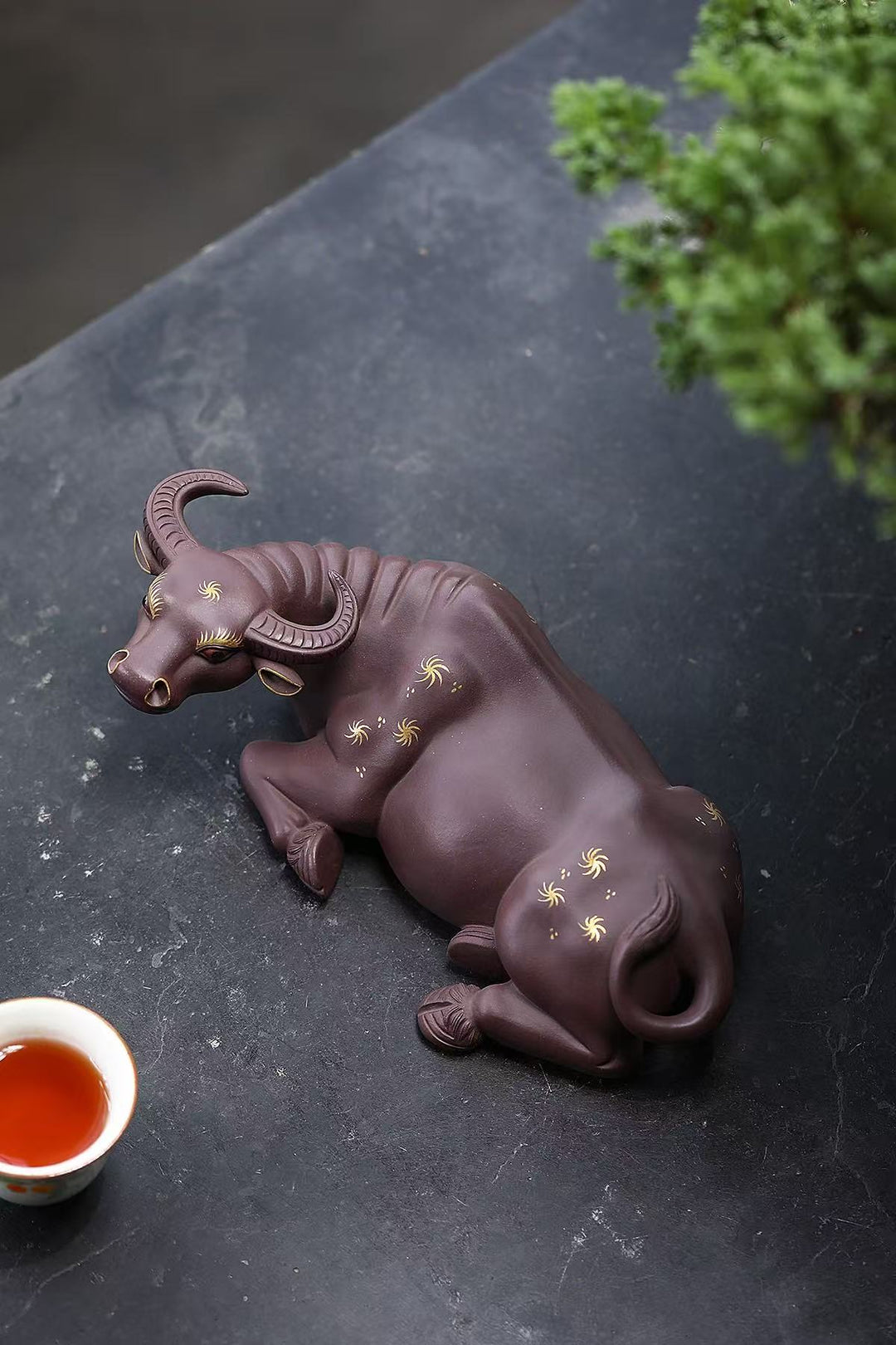 Ox Fortune | Handcrafted Aged Yixing Zisha Bull Statue