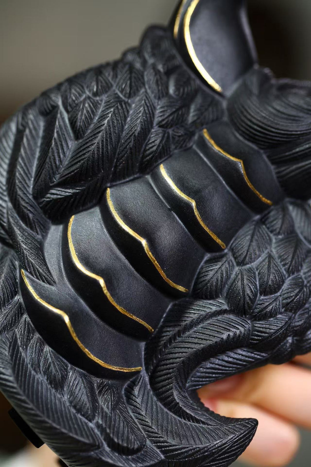 "Great Auspiciousness" | Handcrafted Premium Black Clay Rooster Figurine | Lucky Mascot Ornament