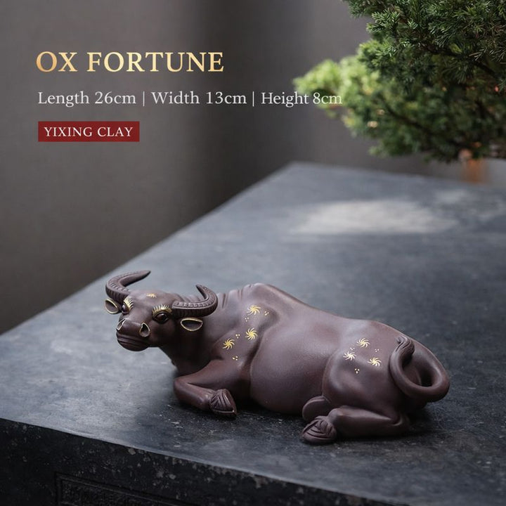 Ox Fortune | Handcrafted Aged Yixing Zisha Bull Statue