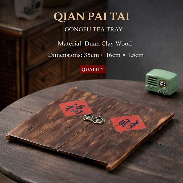 "Door of Fortune" | Handcrafted Yixing Duan Ni Dry Brew Tea Tray | Gongfu Tea Stage