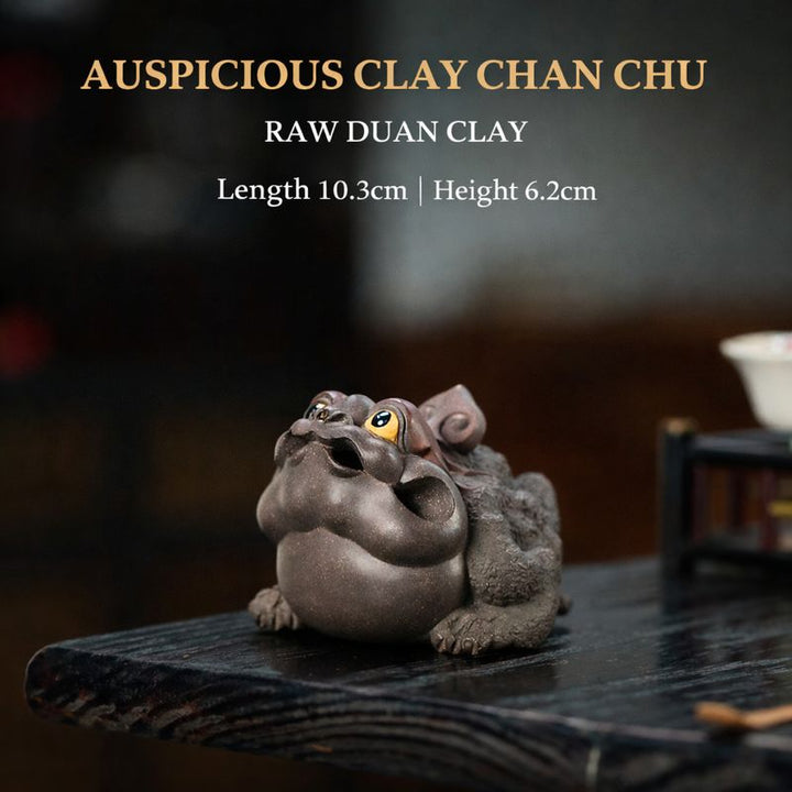 "Auspicious Ruyi Toad" | Handcrafted Raw Duan Clay Tea Pet
