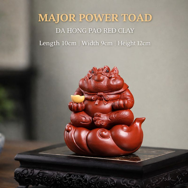 "Great Authority" | Handcrafted Dahongpao Clay Fortune Toad | Masterpiece Wealth Mascot
