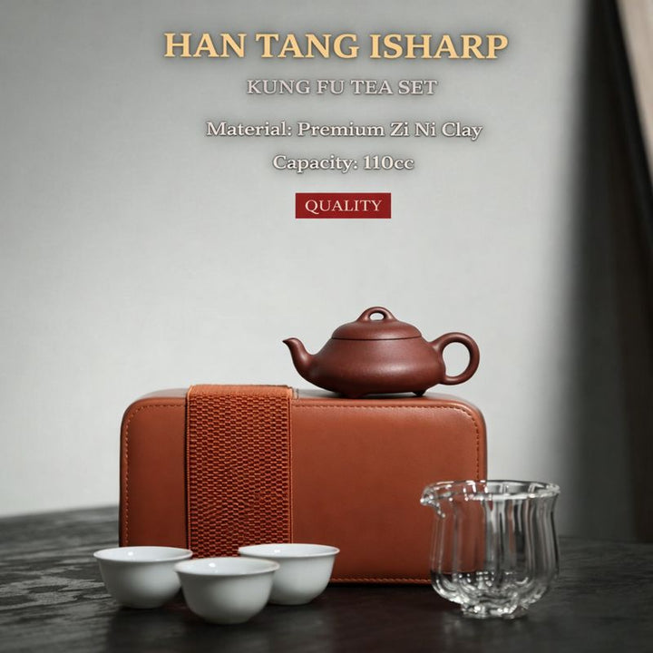"Han Tang Shi Piao" | Thin-Walled Yixing Teapot Set | Traditional Gongfu Tea Travel Kit