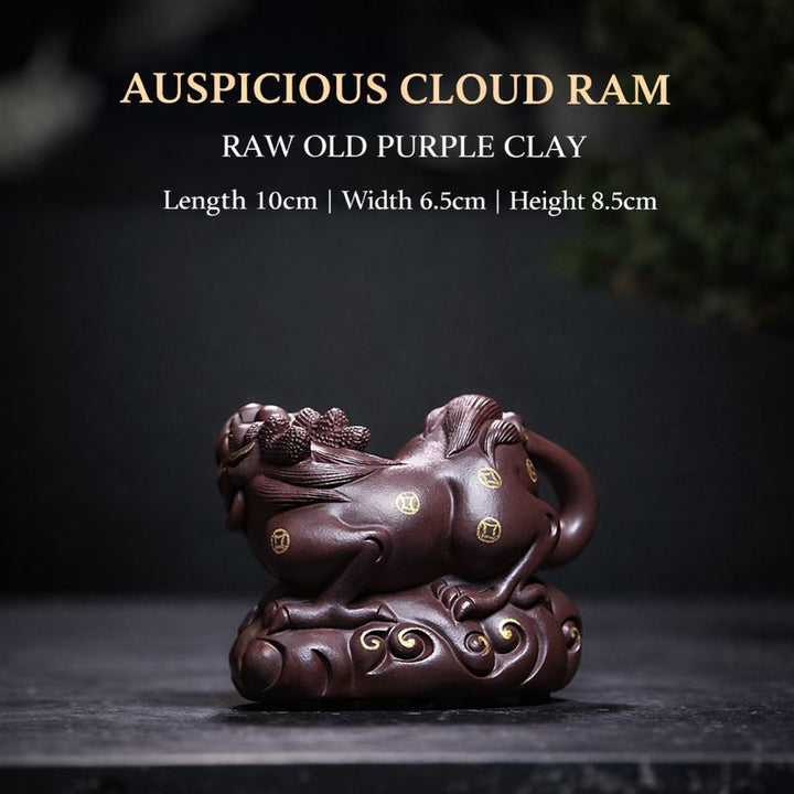 "Auspicious Cloud Pi Xiu" | Handcrafted Raw Old Purple Clay Mascot | Wealth-Attracting Guardian