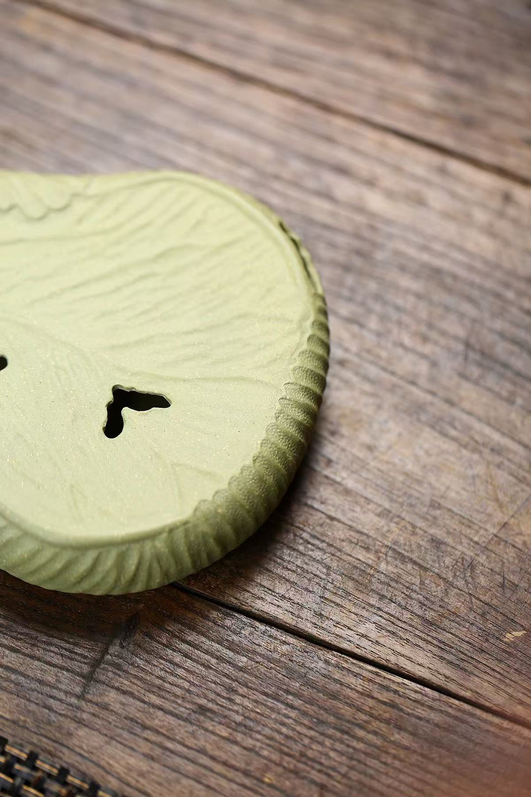 "Hundred Wealths" | Handcrafted Green Duan Ni Cabbage Tea Tray | Lucky Dry Brew Plate