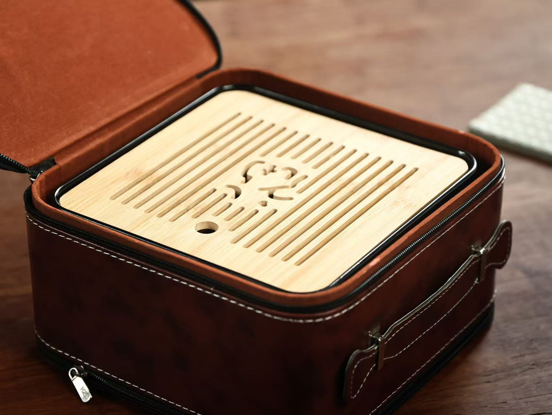 "Ruyi" Travel Tea Set | Handcrafted Yixing Zisha Teapot &amp; Cups | Portable Outdoor Brewing Set