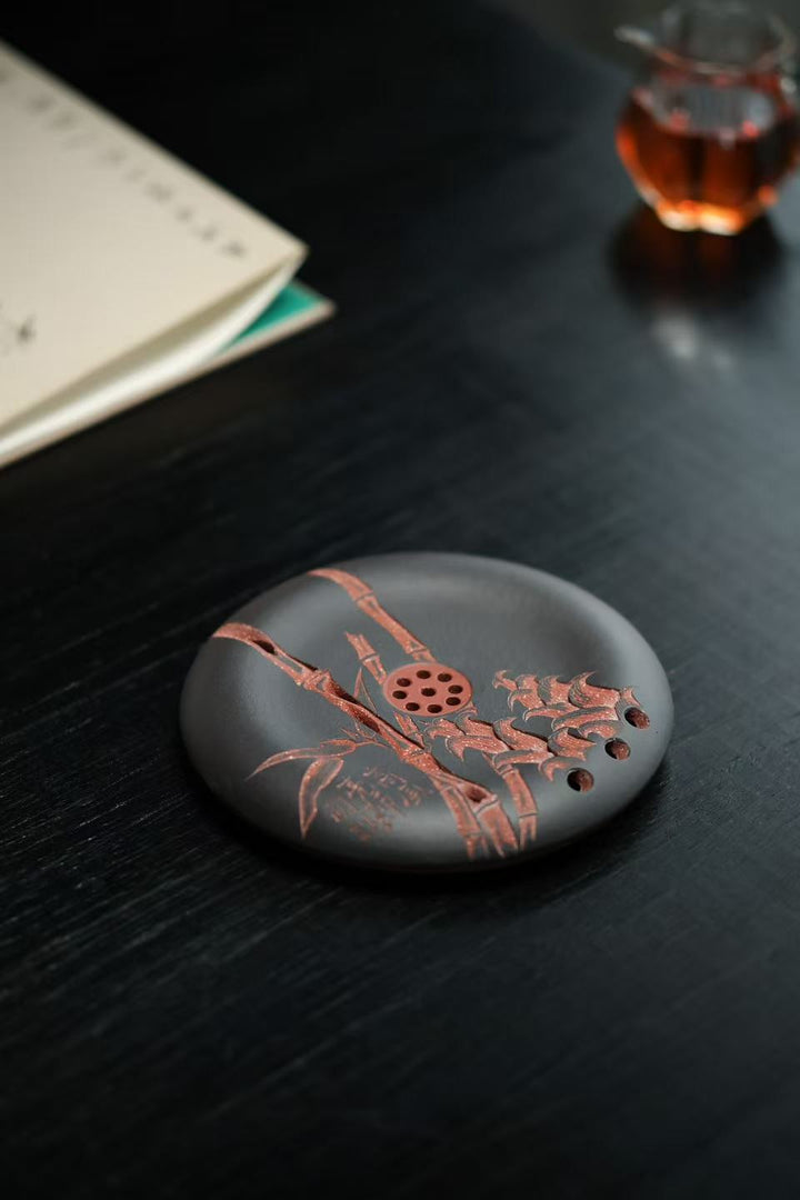 "Bamboo Growth" | Handcrafted Yixing Zisha Draining Hu Cheng | Zen Vessel Bearing