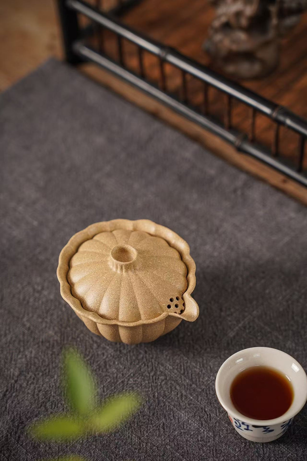 "Linghua Petal" | Handcrafted Yixing Original Duanni Gaiwan | Ribbed Design Tea Bowl (150cc)